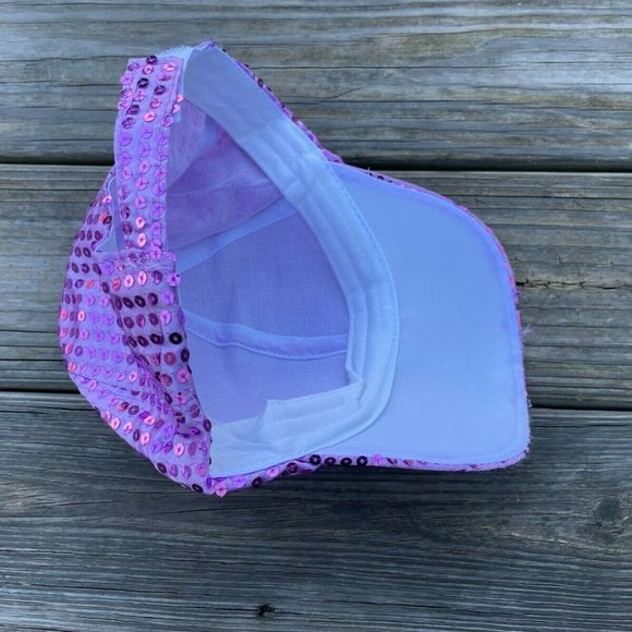 Women Hat Pink Tone Sequin Baseball Silver Cap Hat Fashion Hat New - Picture 9 of 12